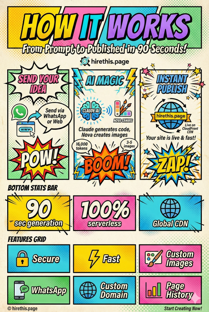 How hirethis.page works - Infographic